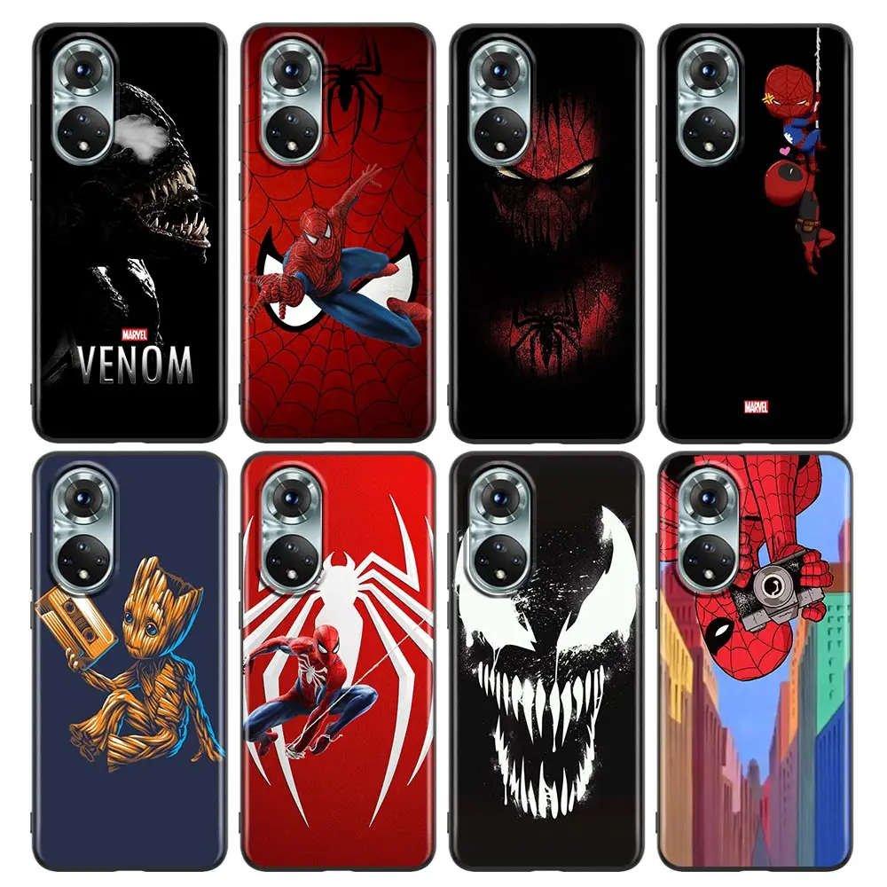 

Phone Case for Honor 8X 9S 9A 9C 9X Lite Play 9A 50 10 20 30 Pro 30i 20S Case Soft Silicone Cover Marvel Venom Spiderman Groot