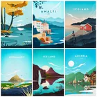 Постер на холсте с изображением Амальфи, Эдинбурга, Австралии, Лондона, Исландии, туристического пейзажа, настенная живопись, Декор для дома