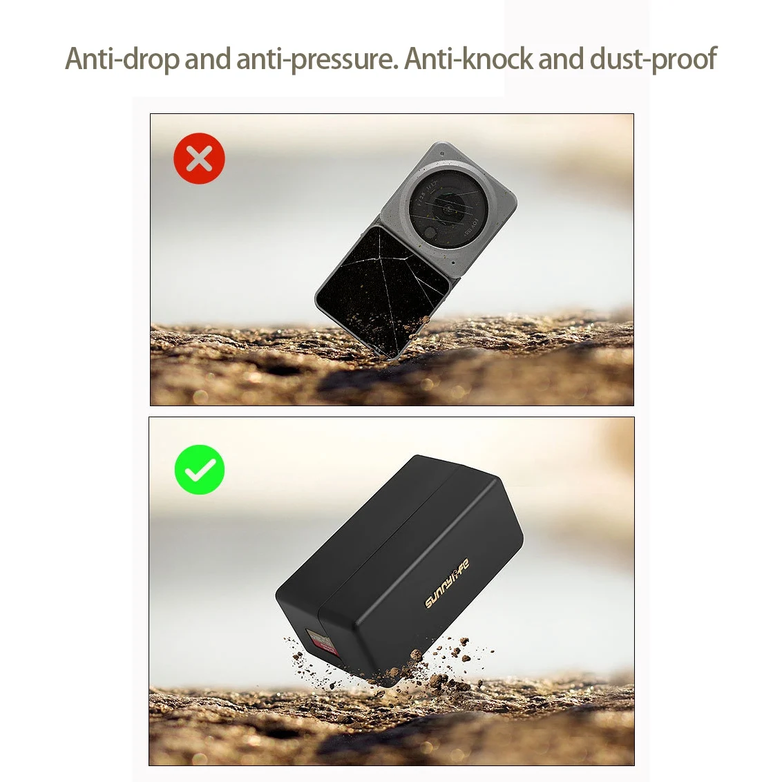 SUNNYLIFE коробка для хранения аксессуаров DJI Action 2 защитная спортивной камеры