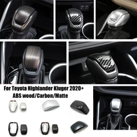 for toyota highlander kluger 2020 2022 abs carbon fiber car gear shift knob head handle cover trim car styling accessories