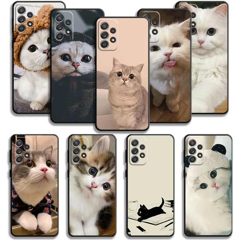 

Cartoon Cute Cat Phone Case For Samsung Galaxy A52s A73 A72 A53 A33 A32 A22 A13 A21s A12 A31 A51 A52 A71 A41 A23 A11 Capa