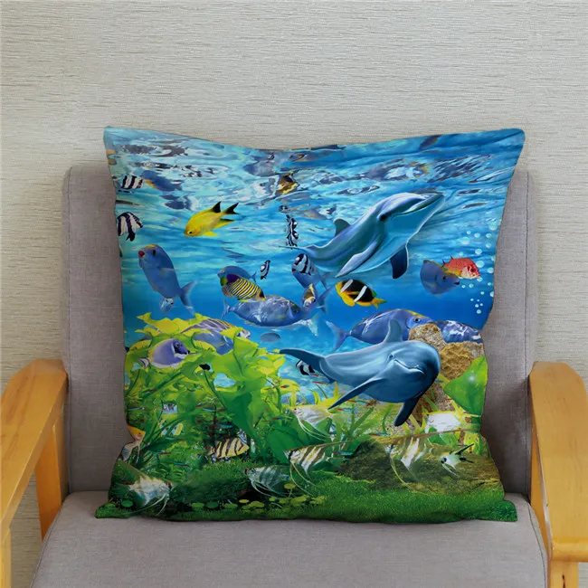 

Наволочка полиэстер велюр океан дельфин 40x40 см