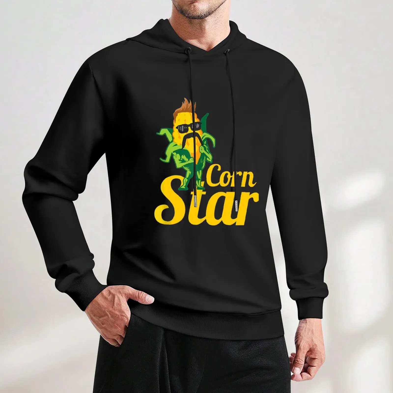 Забавные солнцезащитные очки с кукурузной звездой пуловер усами капюшоном