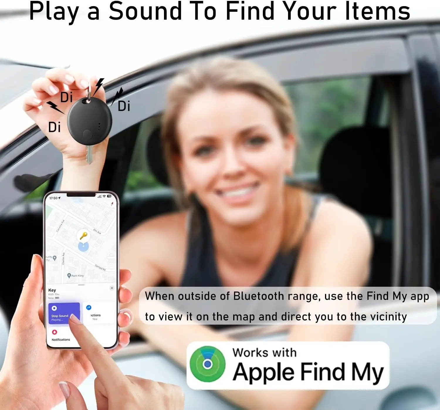 Фото AirTags — упаковка 1/2/4 предметов Bluetooth, совместимые с приложением Apple Find My, трекером для детей, багажа, ключами, рюкзаком №3