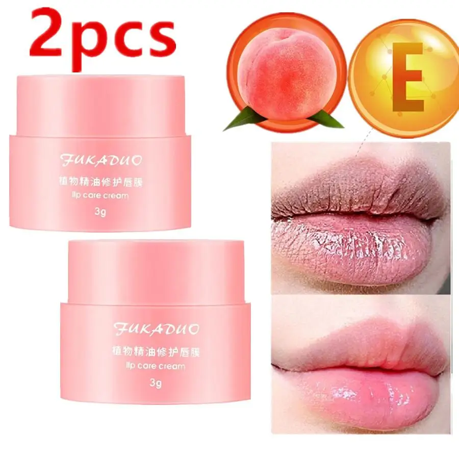 

1/2Pcs 3g Lips Care Lip Sleep Mask Night Sleep Hydrated Maintenance Lip Balm Pink Lips Whitening Cream Nourishing Protect Pink