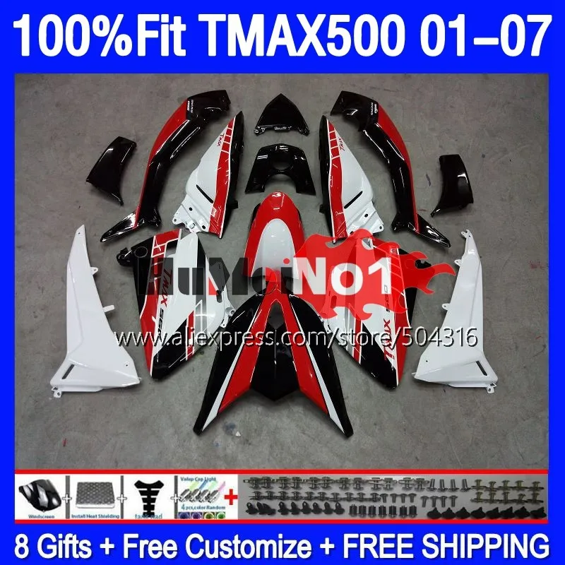 

OEM T-MAX500 For YAMAHA MAX500 TMAX500 169MC.15 TMAX XP500 MAX 500 T MAX-500 01 02 03 04 05 06 07 2001 2007 Fairing white glossy