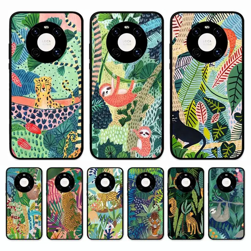 

Cute Cartoon Anime Sloth Leopard Phone Case for Huawei Mate 20 10 9 40 30 lite pro X Nova 2 3i 7se