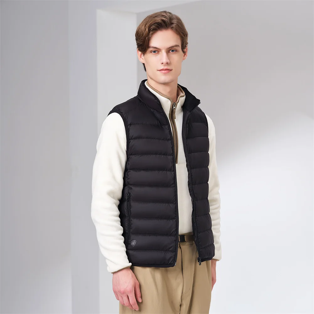 TANBOER Quality Assurance Down Vest Male Winter Wears Stand Collar Ultralight Urban Sleeveless Jacket TA330001