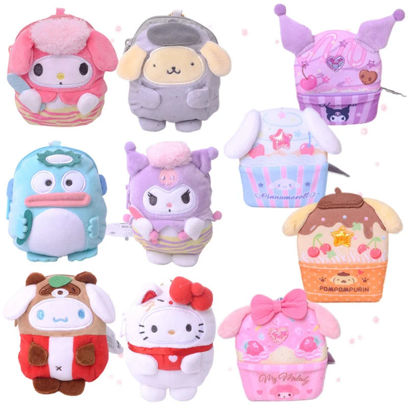 

Sanrioed Anime Cartoon Plush Doll Coin Purse Cute My Melody Kuromi Cinnamoroll Plushie Toy Wallet Earphone Bag Pendant Girl Gift