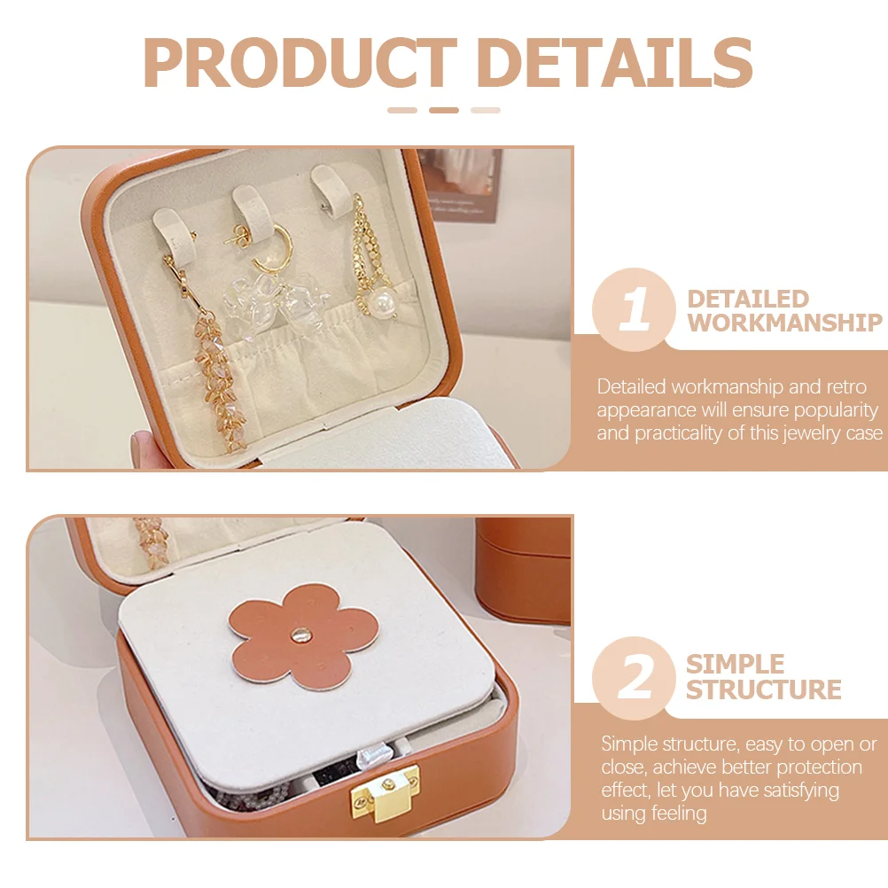 Jewelry Box Case Organizer Trinket Storage Small Earring Mini Decorative Holder Travel Portable Tiny Desktop Creative Container