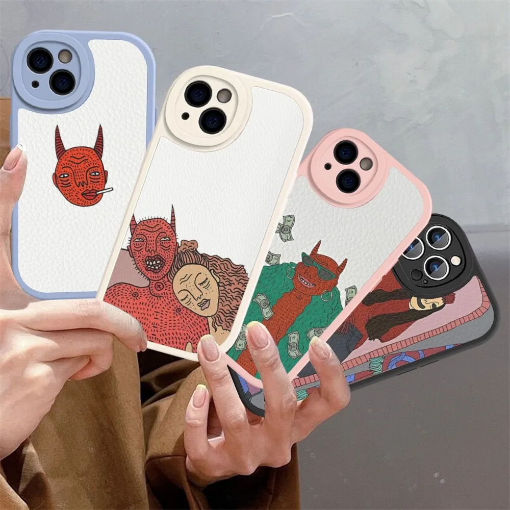 Polly Nor женский художественный чехол для телефона из твердой кожи iPhone 14 13 12 Mini 11 Pro Max