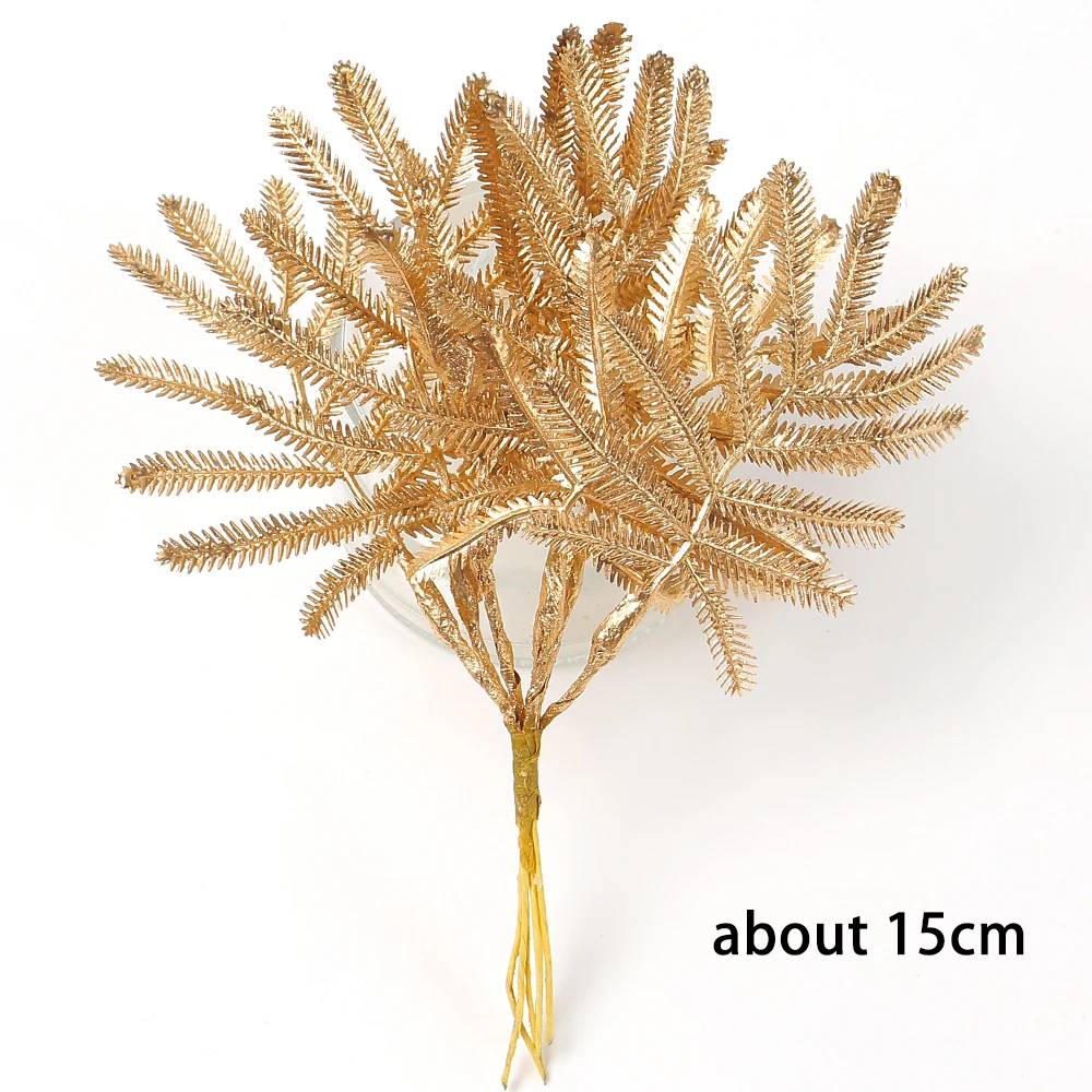 6 шт. искусственные листья эвкалипта золотого цвета HUAYUXIANG