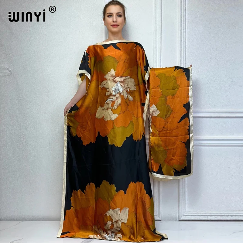 WINYI 2024 Новые африканские женщины Дашики Бохо печать мусульманская женщина Дубай