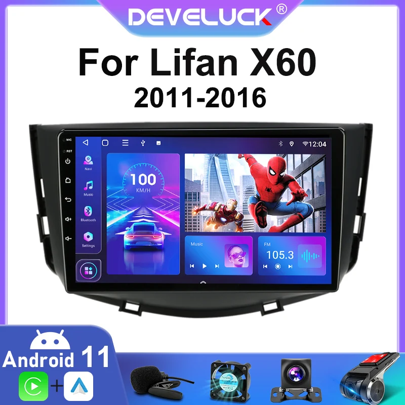 $83.49 2Din Android 10.0 Car Radio Multimedia Video Player For Lifan X60 X 60 2011-2016 Navigation GPS Carplay Stereo Speakers 2 Din 4G
