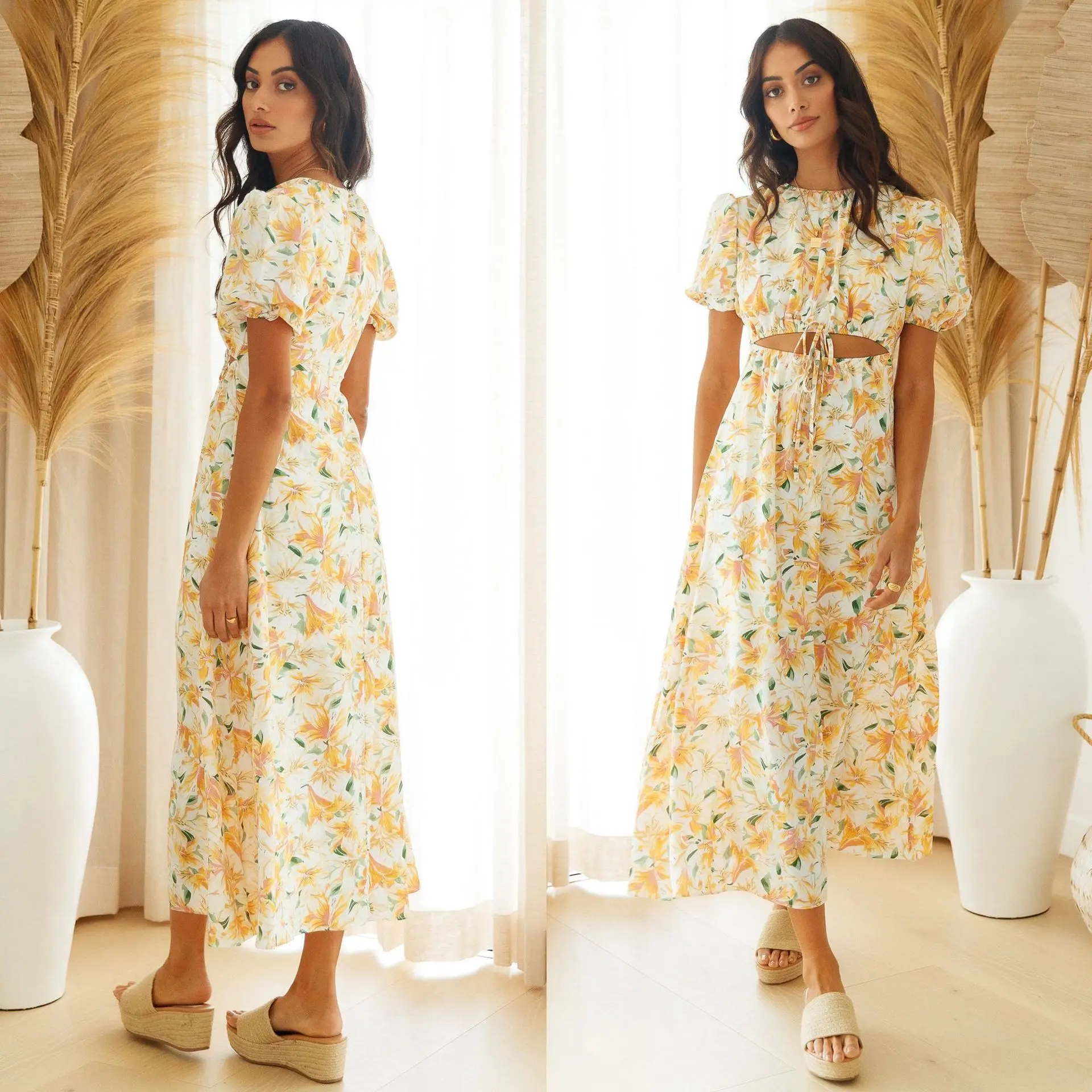 

Women Short Sleeved Temperament Sweet Slim Fitting Dress