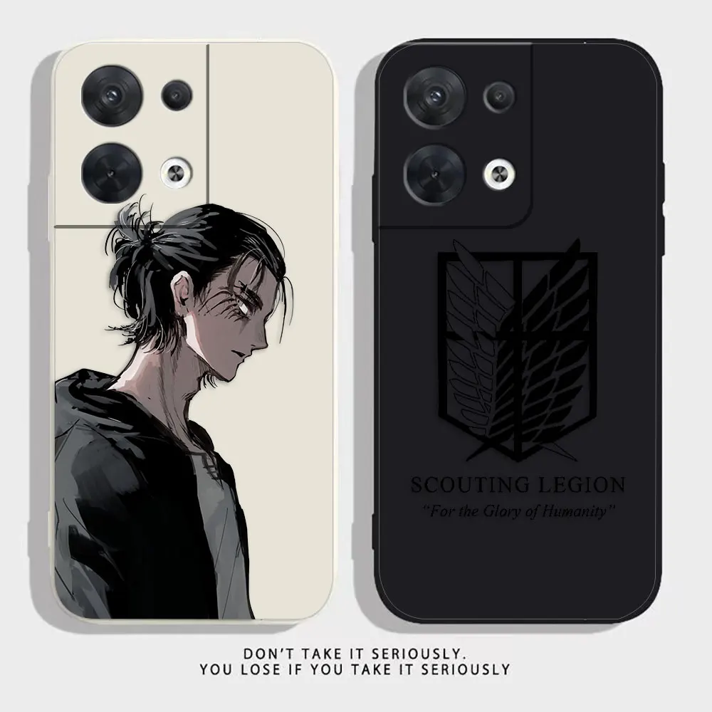 

A-Attack O-On T-Titan E-Eren J-Jaeger Phone Case For OPPO RENO 8 7 9 6 7SE 5 4 4SE 4 3 4G 5G PRO PLUS Colour Liquid Case Funda