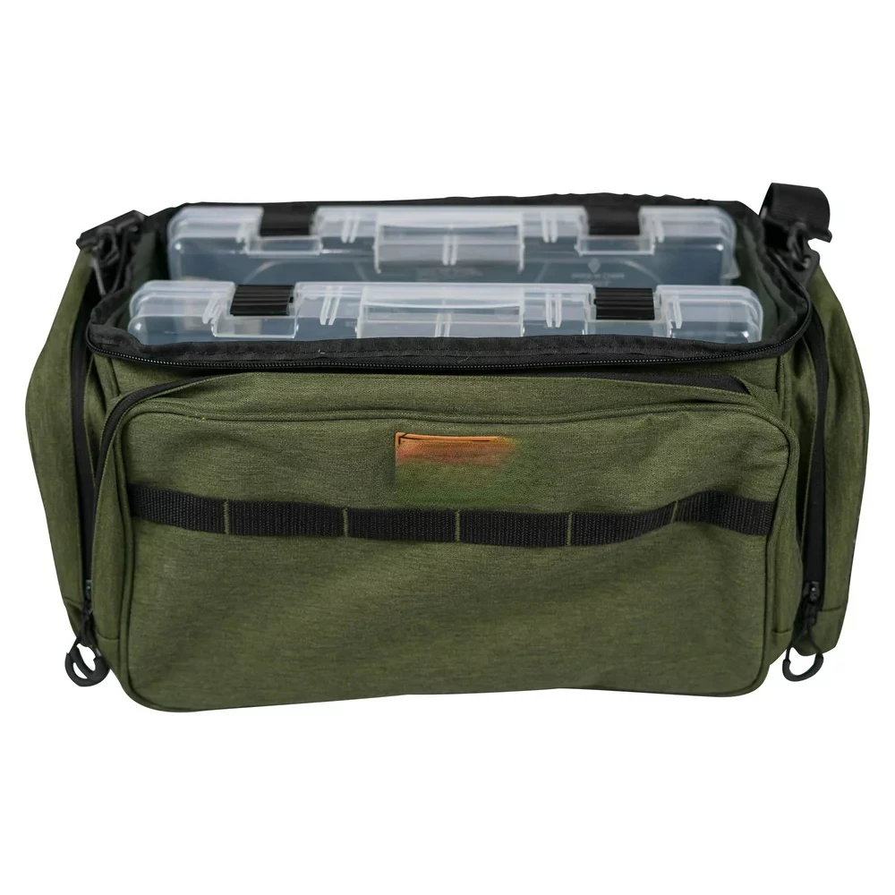 

3700 Size Heathered Green Fishing Tackle Bag, with Two 3700 Size Stowaways