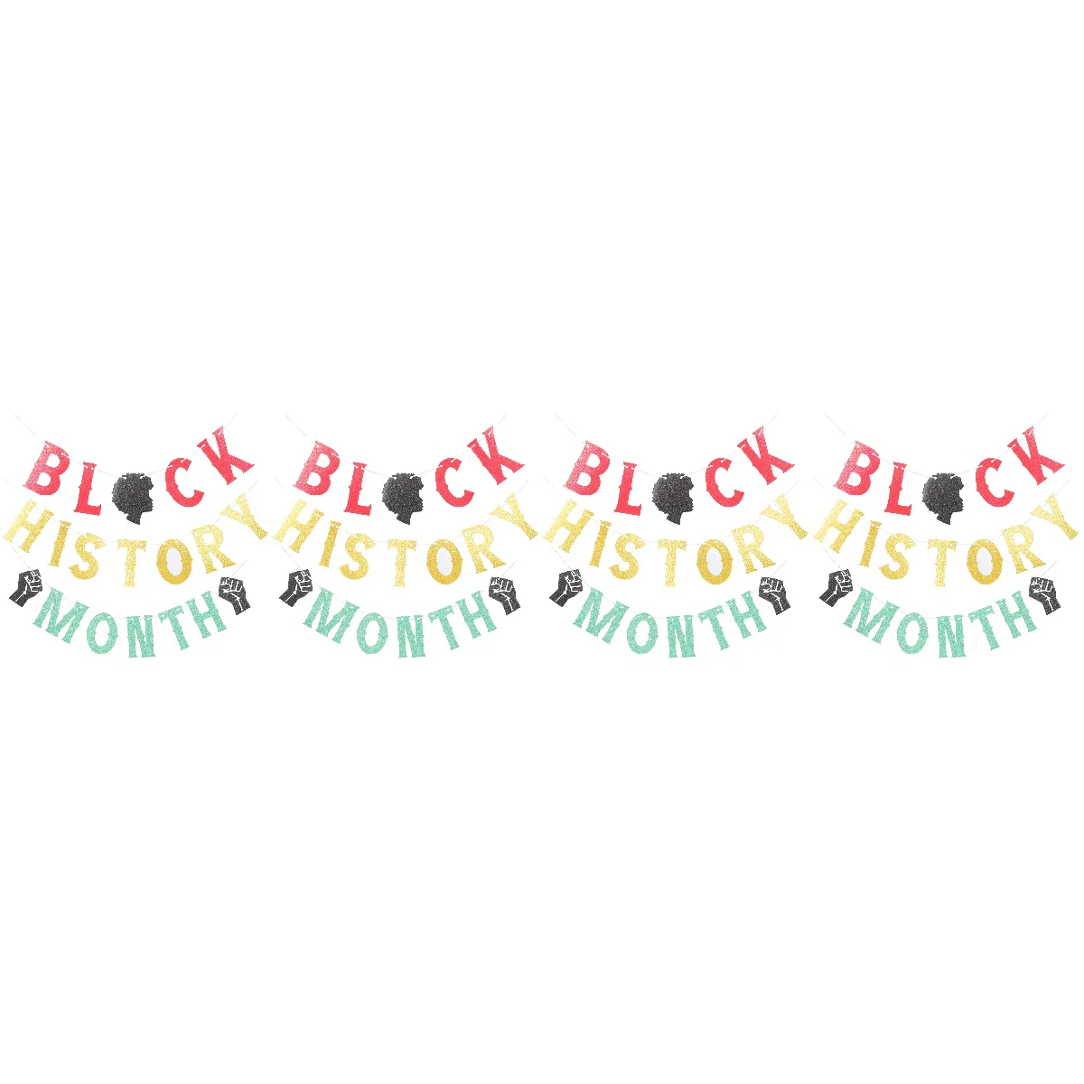 

4 Sets Party Decoration Americana Bhm Worthwhile Commemoration Paper Black History Month Banner Backdrop