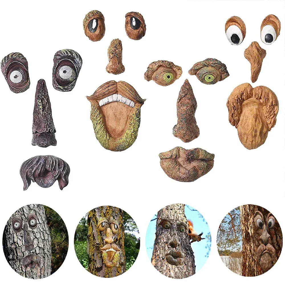 

Уличный декор с изображением лица дерева, уличные статуи с изображением лица дерева, старые фигурки дерева, лай, призрак, двор, художественное украшение для сада или на Хэллоуин, Пасху