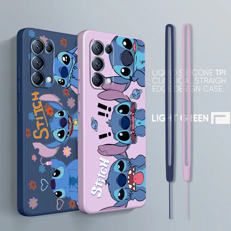 

Disney Stitch Cute For OPPO Find F21 X6 X5 Pro X3 Pro X2 Neo 7Z 6 5 4Z 2Z SE Lite Pro 4G 5G Liquid Rope Phone Case