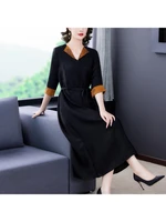 spring 2022 new chinese style improved elegant mother cheongsam dress vintage print patchwork v neck dresses