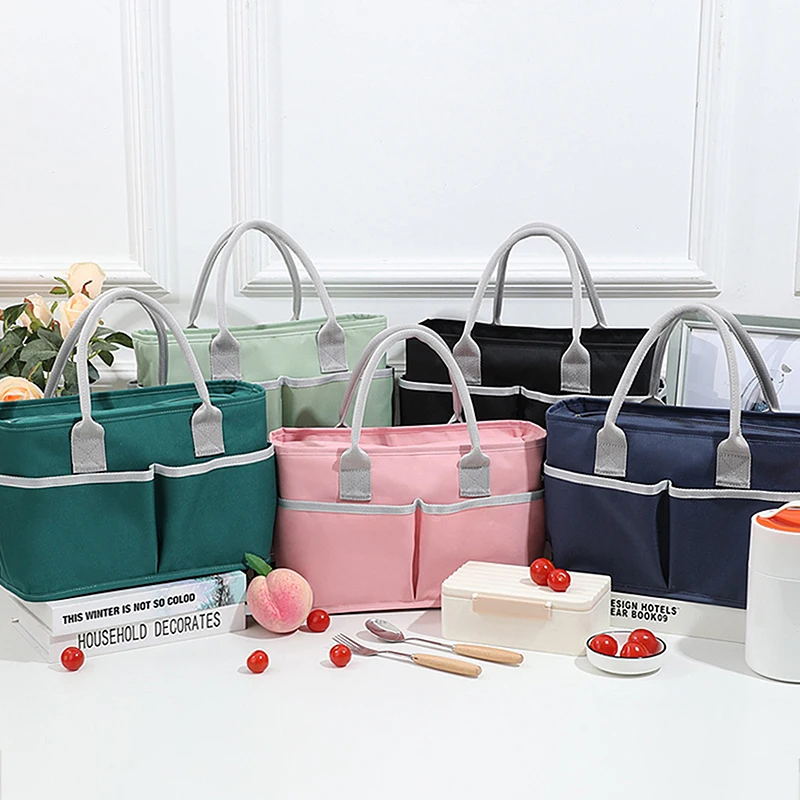 

Portable Lunch Bag New Thermal Insulated Lunch Box Tote Cooler Handbag Bento Pouch Dinner Container School Food Storage Bags