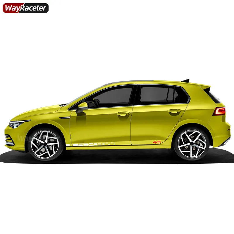 2 шт. GTI Clubsport 45 стильная дверь боковые полосы юбка наклейка для VW Volkswagen Golf 8 MK8 2020 2021