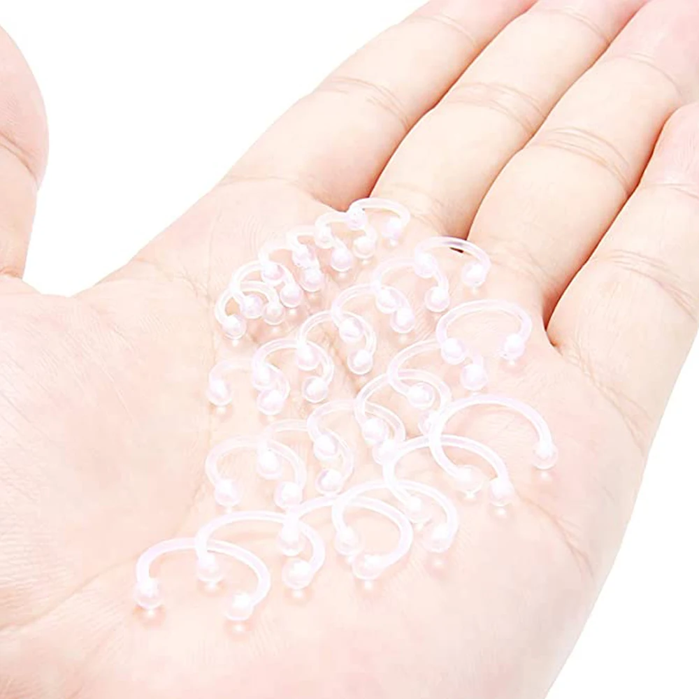 Серьги-подковы для носа прозрачные кольцо имитации хрящевой перегородки