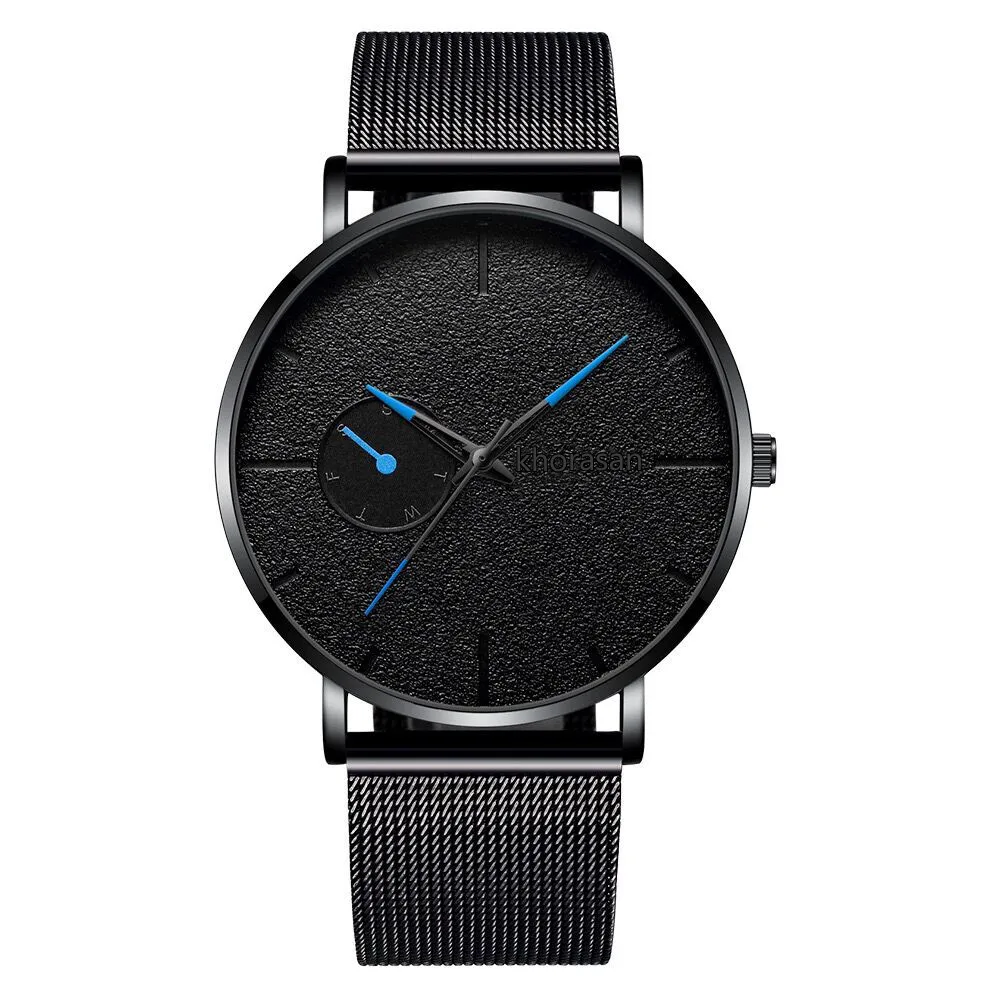 

2022 Minimalist Men's Fashion Ultra Thin Watches Quartz Watch Woman's High-end Blue Glass Life Waterproof Distinguished Relogio
