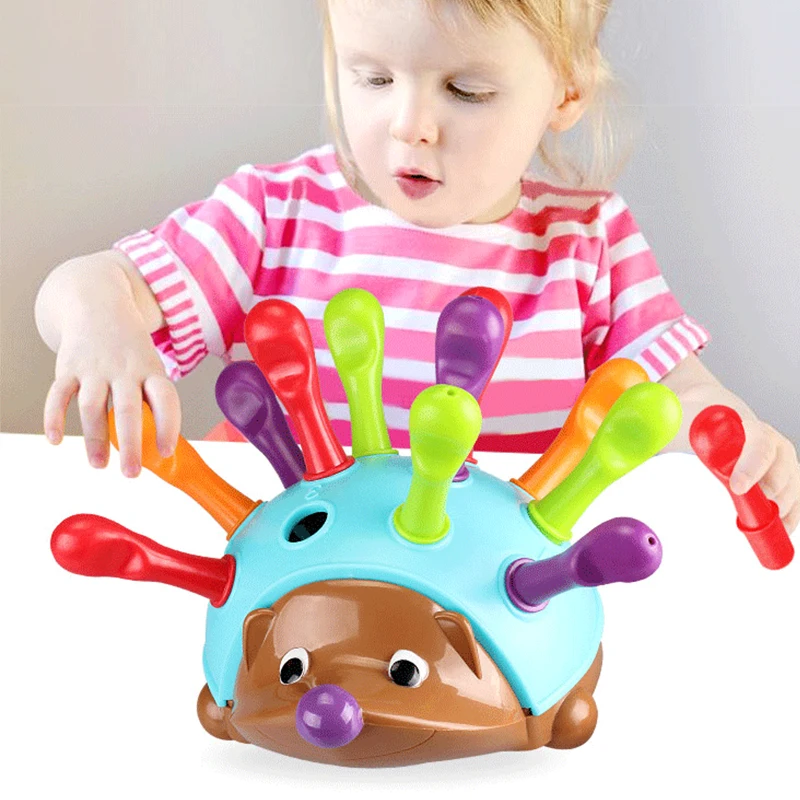 

Детская игрушка-головоломка с надписью «Ежик» Монтессори, набор моделей для обучения мелкому мотору, координацию рук и глаз, Обучающие Дети