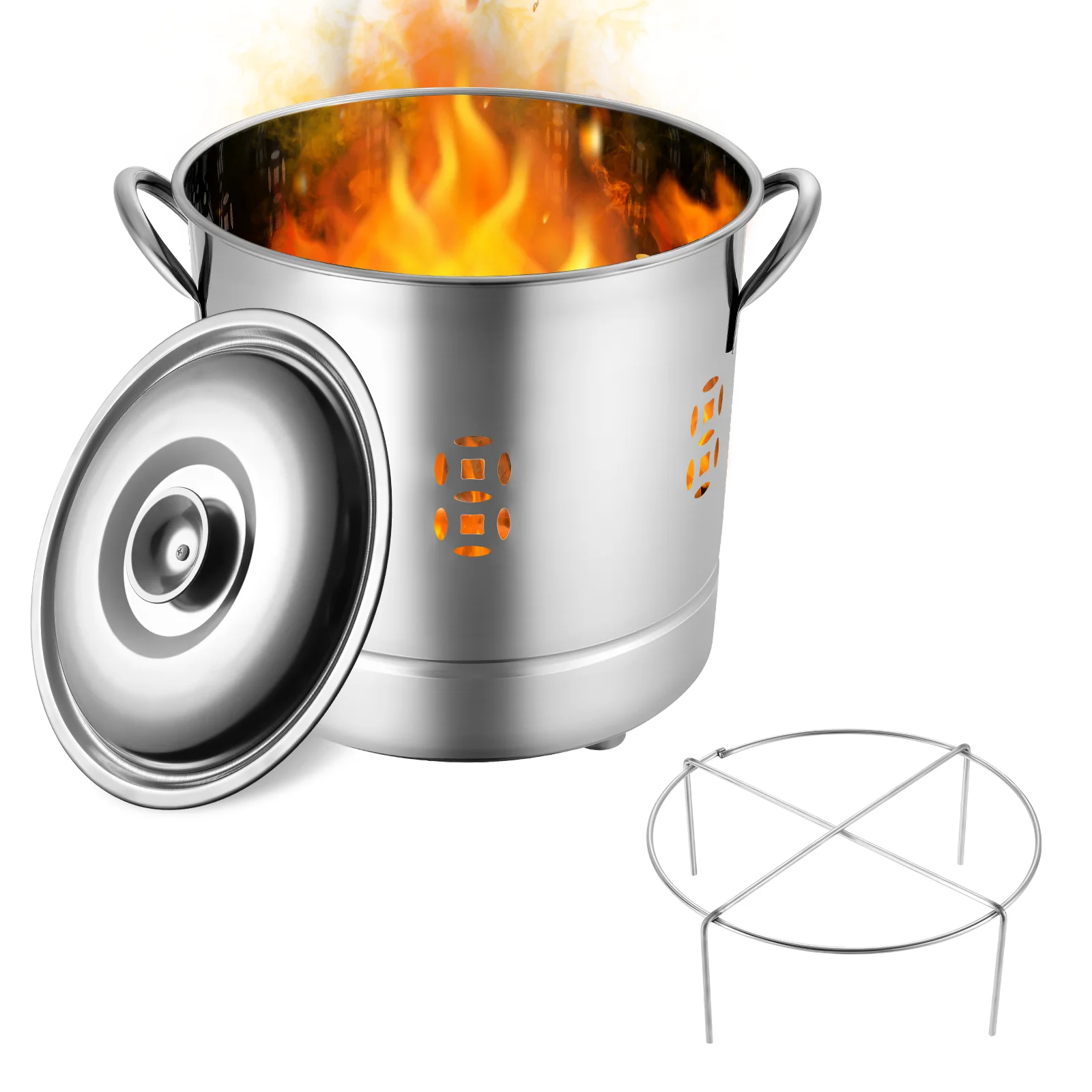 

Incinerator Barrel Furnace Yard Can Stainless Steel Burn Bin Outdoor Fire Burning Metal Trash