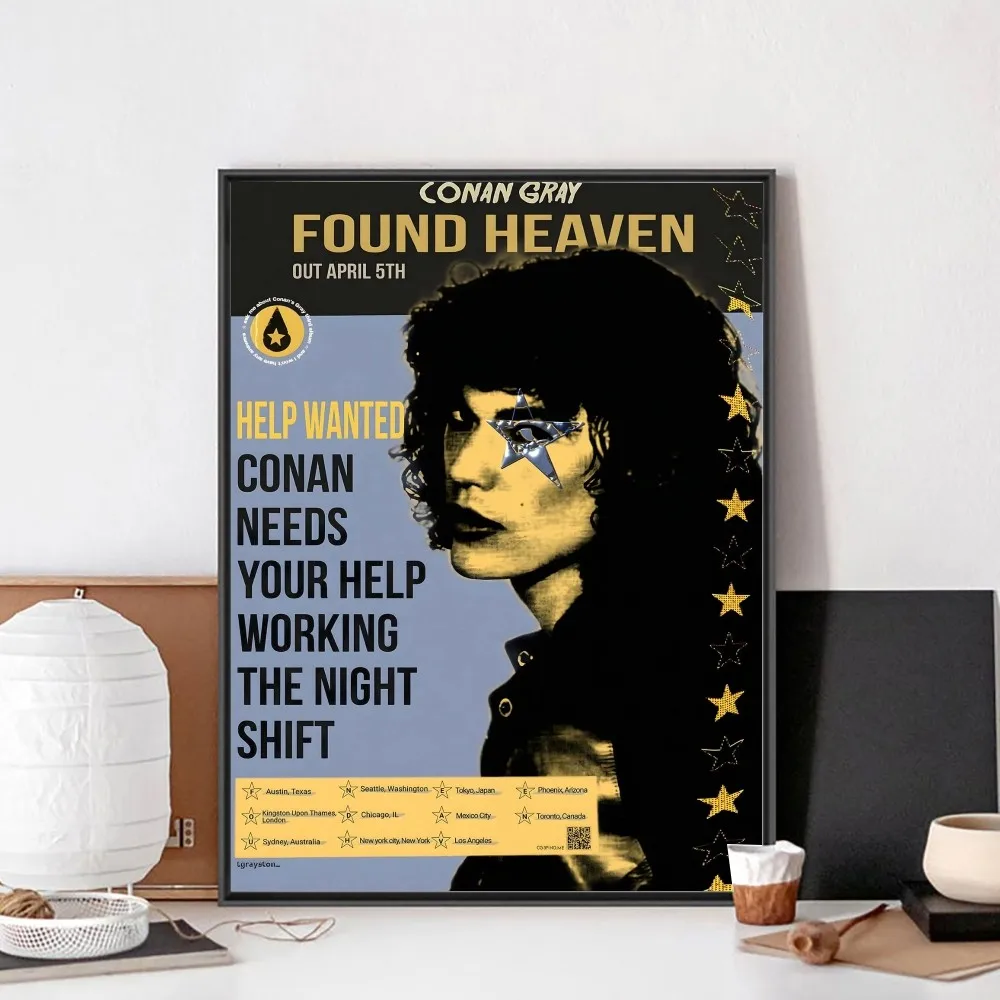 Постер chanteur du Conan Gray Found Heaven sans frame в бумажной крафт-бумаге для бара-клуба картина