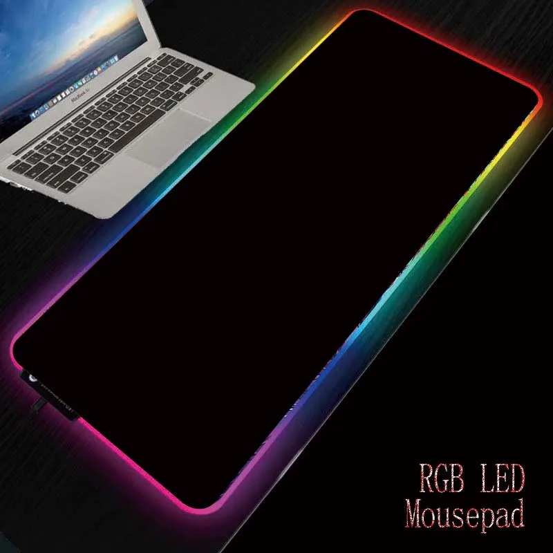 MRGBEST Black Background RGB Gaming Mouse Pad Gamer Led Computer Pad Large XXL Play Mat with Light  Backlight Big LED for Player