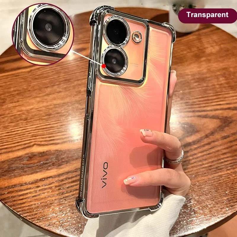 Transparent Four Corners Shockproof Case for Vivo Y28 Y03 Y18 Y18S Y28S Y36 Y27 4G Y27S Y17S Y78 5G Phone Cover