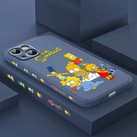 bart the simpsons cute for apple iphone 13 12 mini 11 pro xs max xr x 8 7 6s se plus liquid left silicone gel phone case