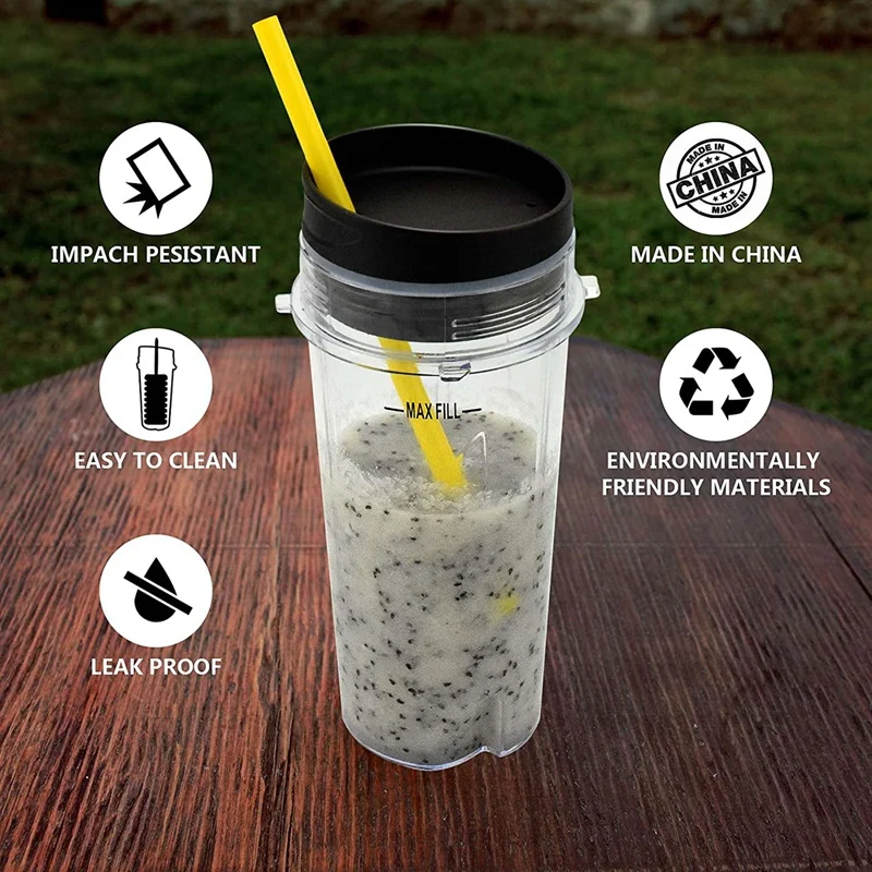 2 чашки для блендера с крышкой Nutri Ninja одинарные запасные части