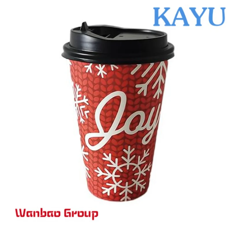 Hot Drink Paper Cup Disposable Coffee Cup With Lids Custom Milk Tea Beverage Cup Takeaway Packages
