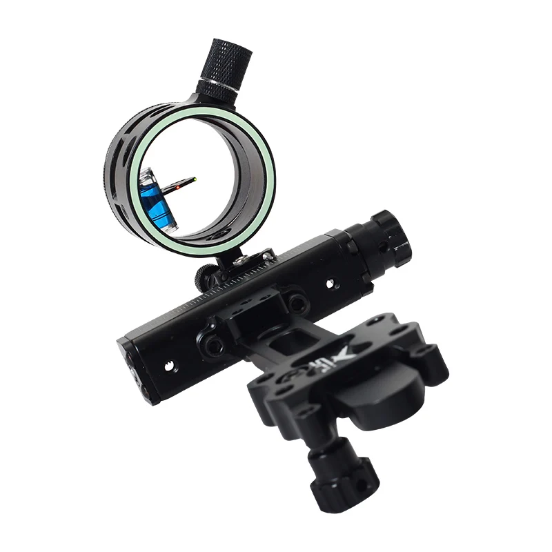 Bow Sight Long Pole Single Pin Aluminum Alloy Material Black Four-Way Adjustable Compound Bow Sight Archery Accessories enlarge
