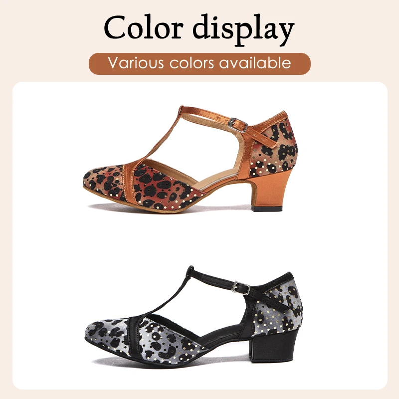 Hipposeus Professional Latin Dance Heel 3-10 CM Black Lady Dance Shoes Soft Samba Rumba Modern Tango Professional Wholesale