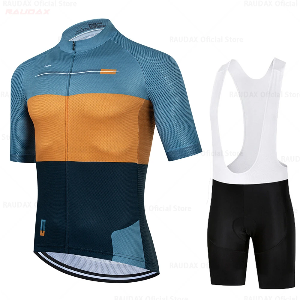 

2022 Raudax High Quality Cycling Jersey Set Summer MTB Bicycle Clothing Maillot Ropa Ciclismo Racing Bike Clothes Cycling Set