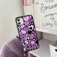 beautiful purple heart phone case silicone pctpu for iphone 6s 7 8 plus x xs max for apple phone xr 11 12 13 mini pro