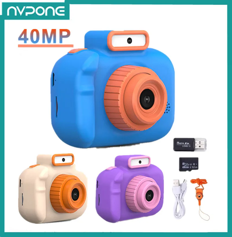 Детская камера 40MP 1080P HD фронтальная камера s селфи цифровая игрушечная камера 2 дюйма HD IPS экран Дети Рождественский подарок на день рождения