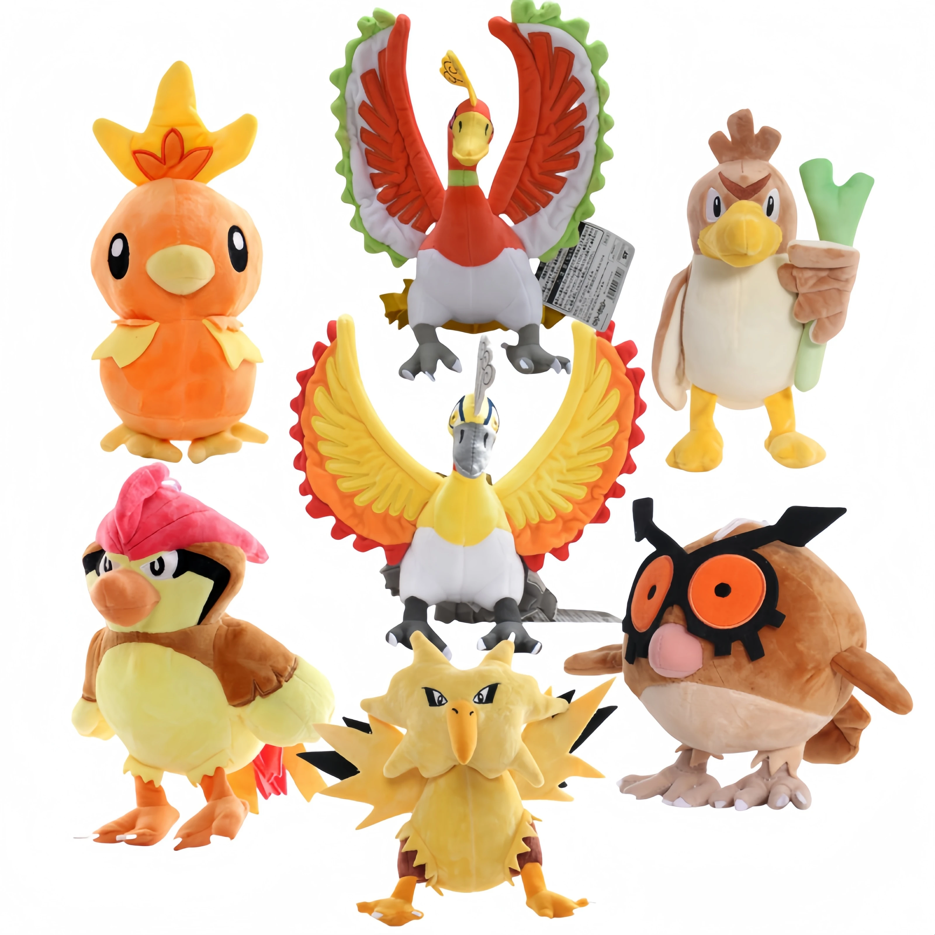 Pokemon Pikachu Ho-Oh плюшевая игрушка Hoothoot Plushies Pidgeotto Farfetchd Zapdos Torchic мягкая кукла игрушки