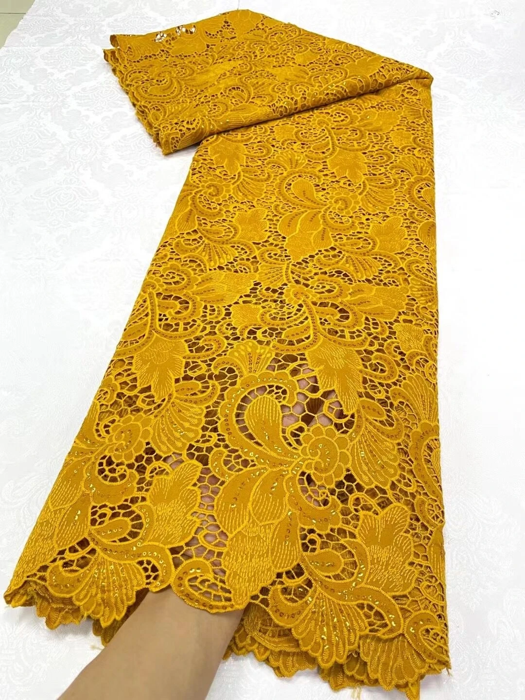 Королевская голубая африканская кружевная ткань из органзы 2024