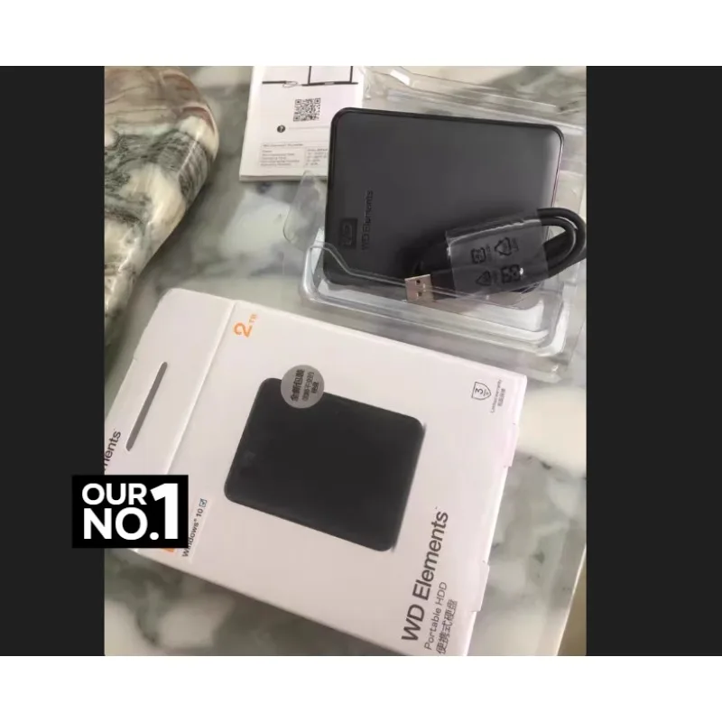 For W-D 500GB 1T 2TB Certified Refurbished Elements External Hard Drive - RWDBU6Y0020BBK-WESN