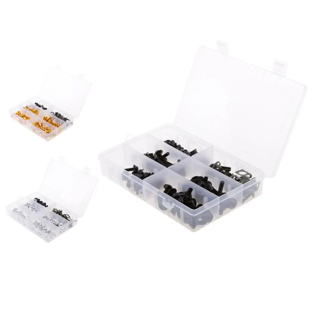 

177Pcs Motorcycle Bodywork Windscreen Fairing Bolt Nuts Screws Kit