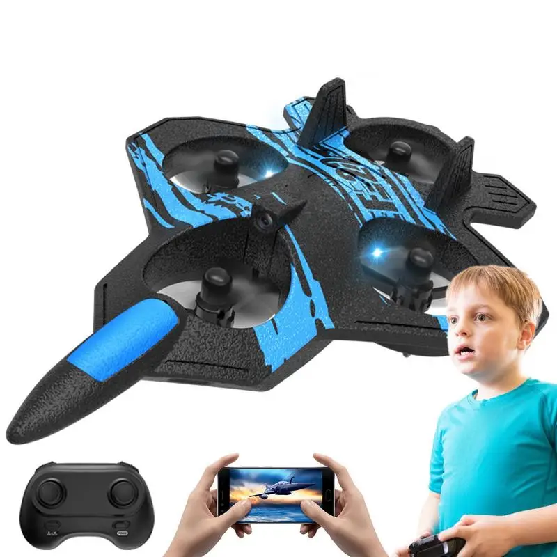 

RC Plane With Camera Stunt Helicopter Foam RC Fighter Jet Drones Easy To Fly Jet Fighter Plane Drone For Beginners Adults Kids