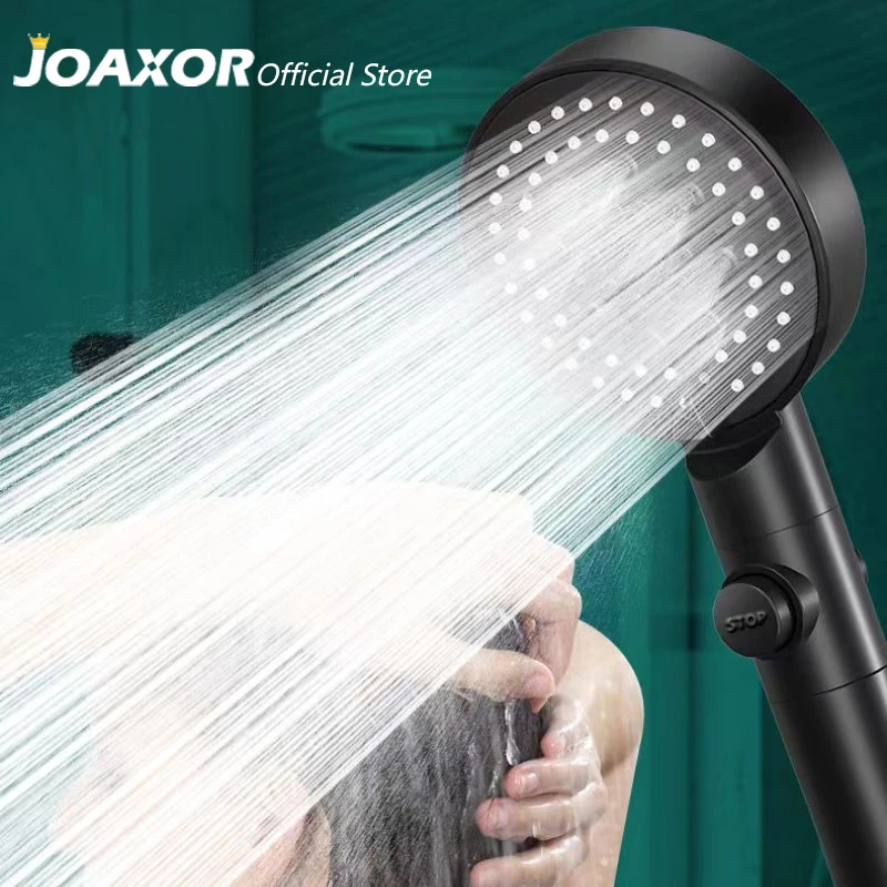 

6 Modes Shower Head Adjustable High Pressure Water Saving Shower One-key Stop Water Massage Shower Head for Bathroom Accessories