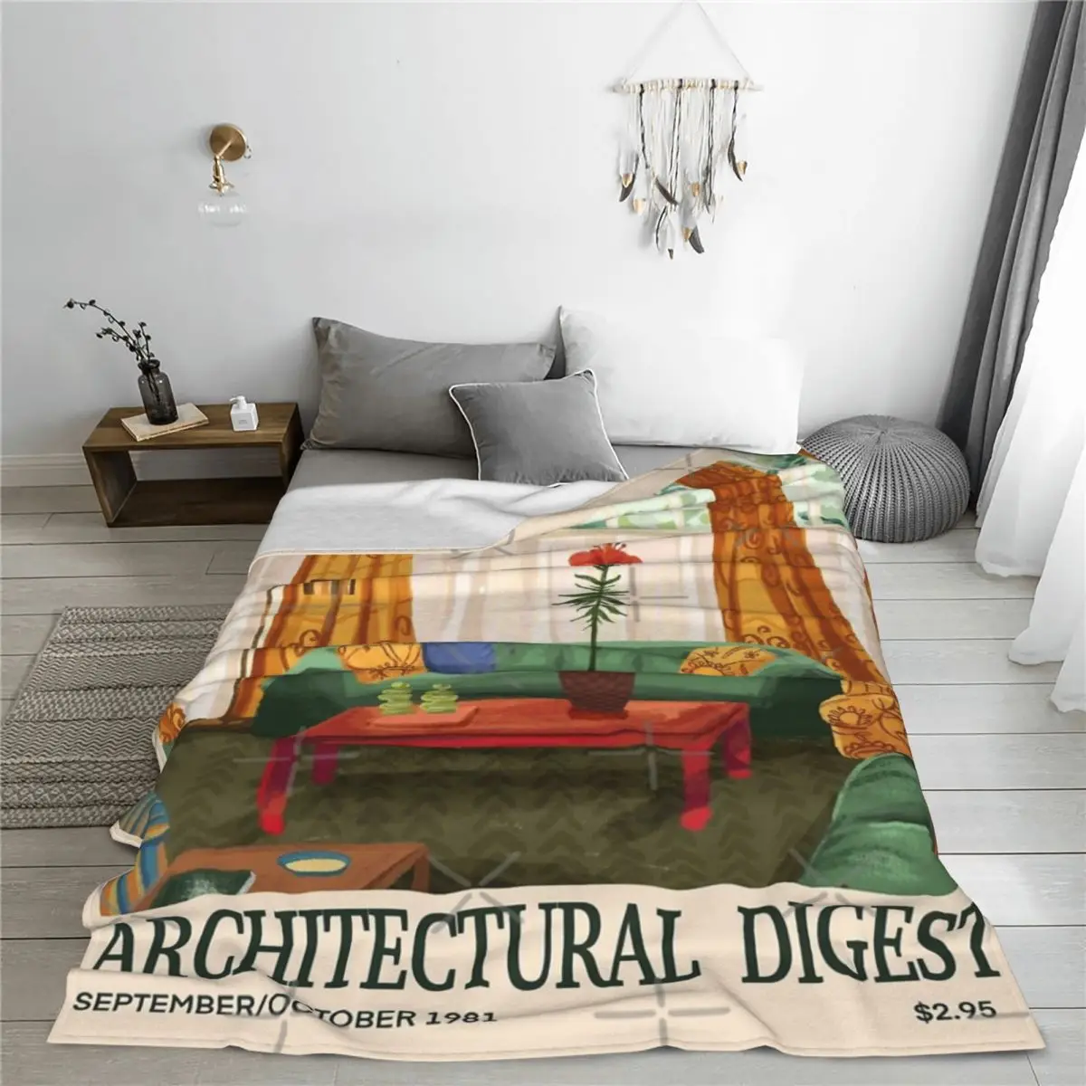 Вдохновленный архитектурным дайджетом винтажный Чехол 1981 одеяло покрывало на