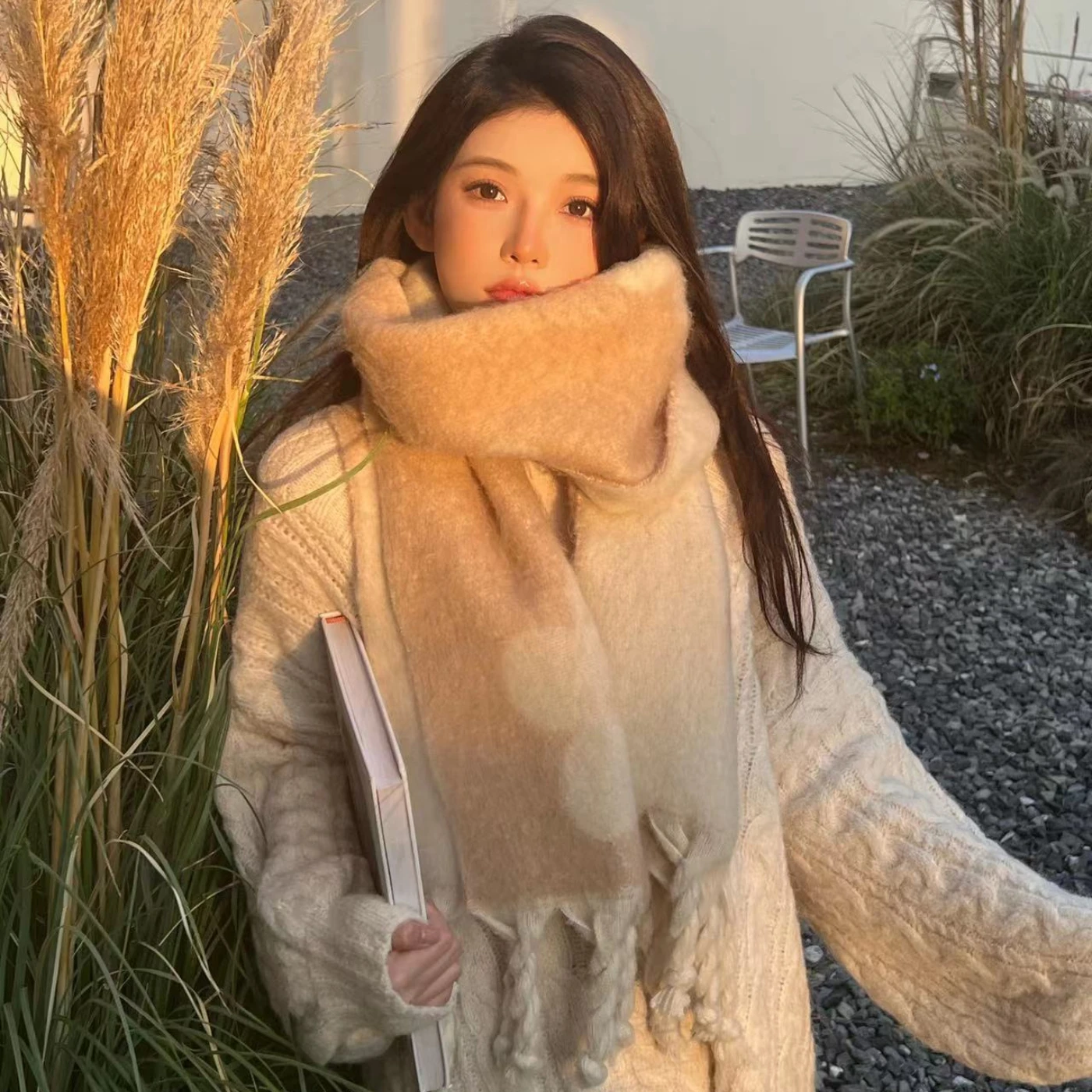

Осенне-зимний кашемировый шарф новый теплый стиль Женская сумка шерстяной кашемировый стандартный толстый для влюбленных